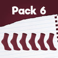 Pack de calcetines colegiales 6 pares cortos de algodón Granate - Kylie Crazy
