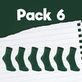 Pack de calcetines colegiales 6 pares cortos de algodón Verde - Kylie Crazy