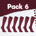Pack de calcetines colegiales 6 pares media caña de algodón Granate - Kylie Crazy