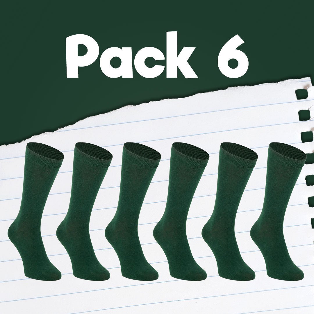 Pack de calcetines colegiales 6 pares media caña de algodón Verde - Kylie Crazy