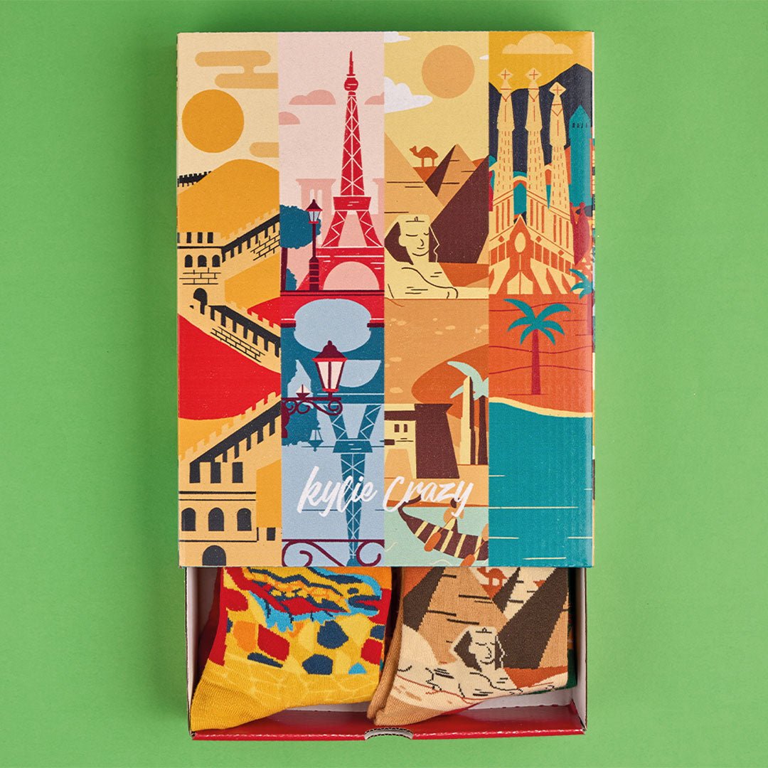 Pack de regalo 4 pares calcetines "Monumentos" + caja y print incluido (Copia) - Kylie Crazy