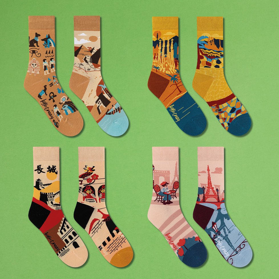 Pack de regalo 4 pares calcetines "Monumentos" + caja y print incluido (Copia) - Kylie Crazy