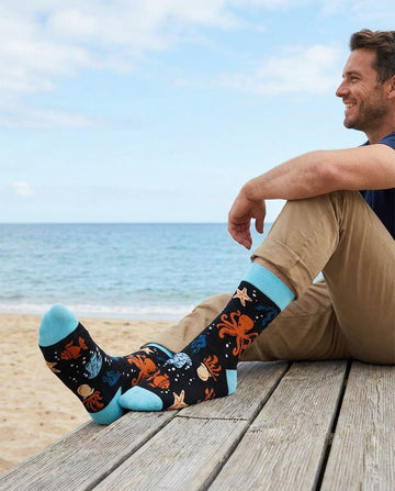 Pack Día del Padre “DaddyGator” – 4 Calcetines Divertidos + Caja Regalo y Print incluido - Kylie Crazy