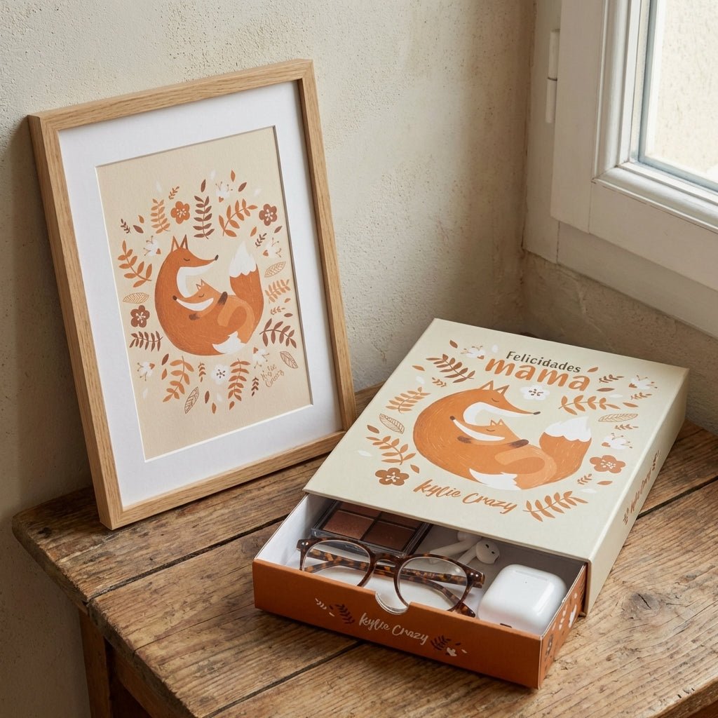 Pack regalo "Felicidades mamá" 4 pares calcetines + caja y print incluido - Kylie Crazy