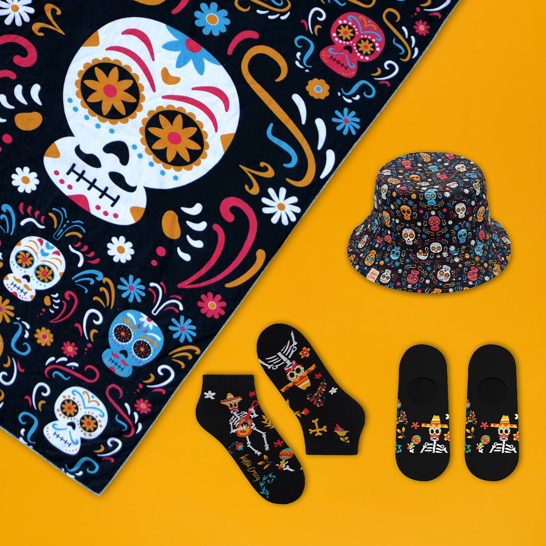 Pack verano divertido "Catrinas" Toalla + gorro + calcetines - Kylie Crazy