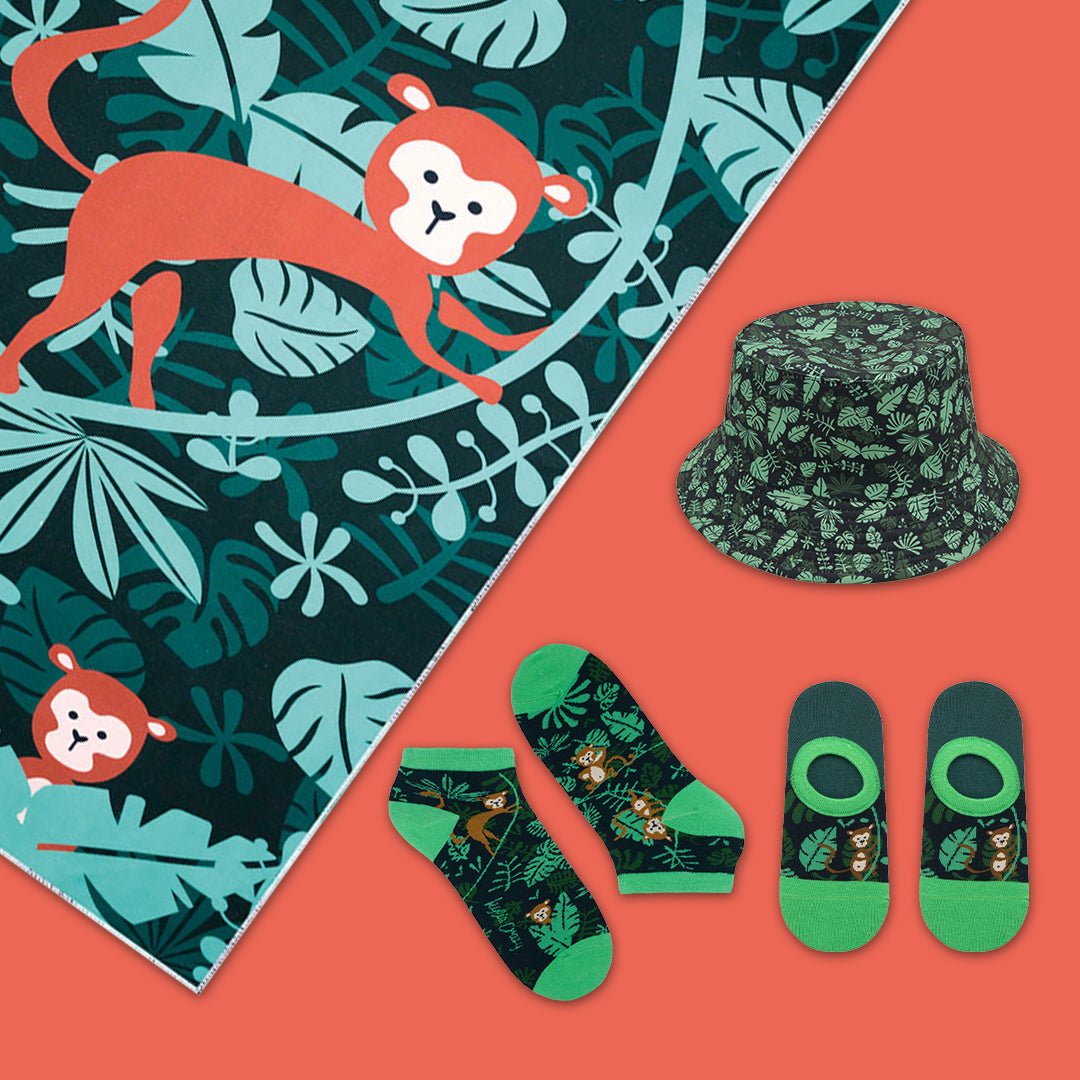 Pack verano divertido "jungla" Toalla + gorro + calcetines - Kylie Crazy