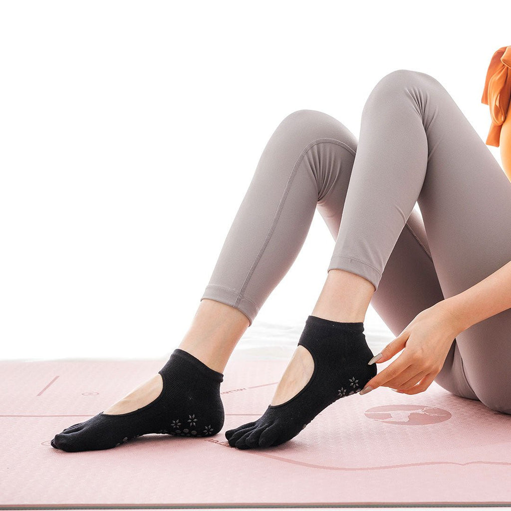 Calcetines de Yoga negro con dedos para danza, yoga y deporte-Kylie Crazy