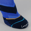 Calcetines de hombre largos para ESQUI con acolchados técnicos por zonas, especiales para frio, Azul-Kylie Crazy