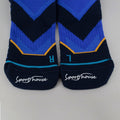 Calcetines de hombre largos para ESQUI con acolchados técnicos por zonas, especiales para frio, Azul-Kylie Crazy
