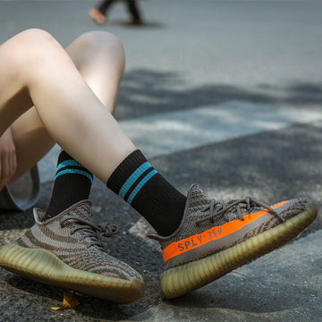 Calcetines para ciclismo negro de mujer con acolchado técnico por zonas y ajustes sin costuras.-Kylie Crazy