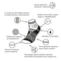 Calcetines deportivos técnicos cortos de compresión. Anatómicos sin costuras anti hongos, color Blancos-Kylie Crazy