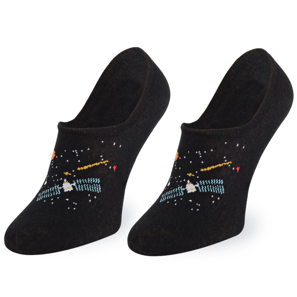 Calcetines invisibles de algodón, divertidos y originales en Negro. "Constelación"-Kylie Crazy