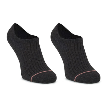 Calcetines invisibles "pies delicados" color gris oscuro de algodón con acolchado superior en la planta-Kylie Crazy