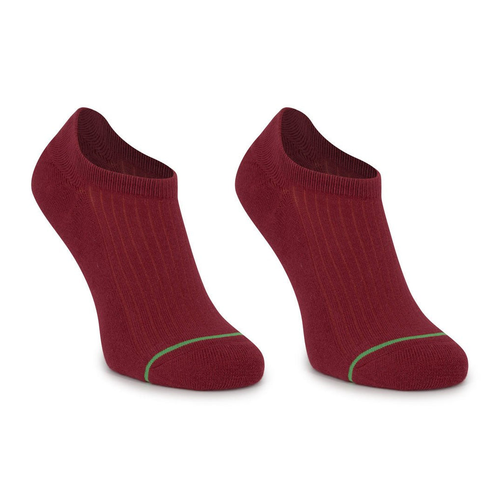 Calcetines invisibles "pies delicados" color rojo de algodón con acolchado superior en la planta-Kylie Crazy