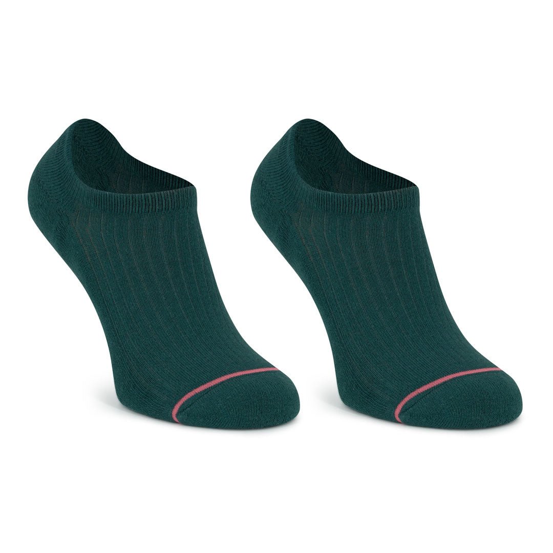 Calcetines invisibles "pies delicados" color verde de algodón con acolchado superior en la planta-Kylie Crazy