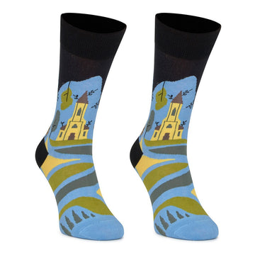 Calcetines largos de algodón, originales y divertidos, "Casas"-Kylie Crazy