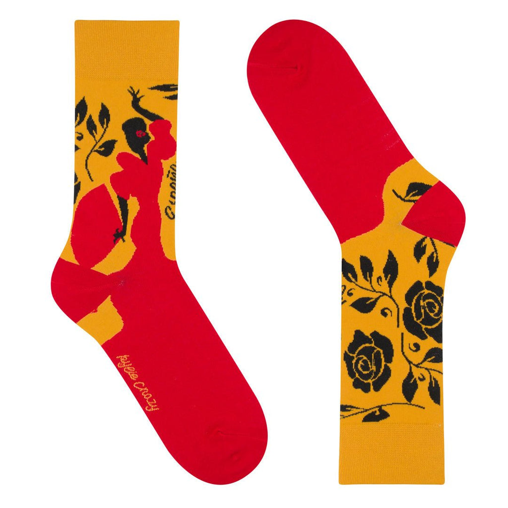 Calcetines largos de algodón, originales y divertidos, Flamenco-Kylie Crazy