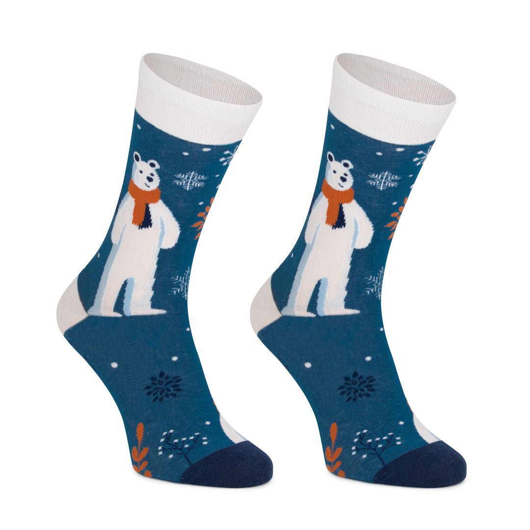 Calcetines largos de algodón, originales y divertidos, Oso polar-Kylie Crazy