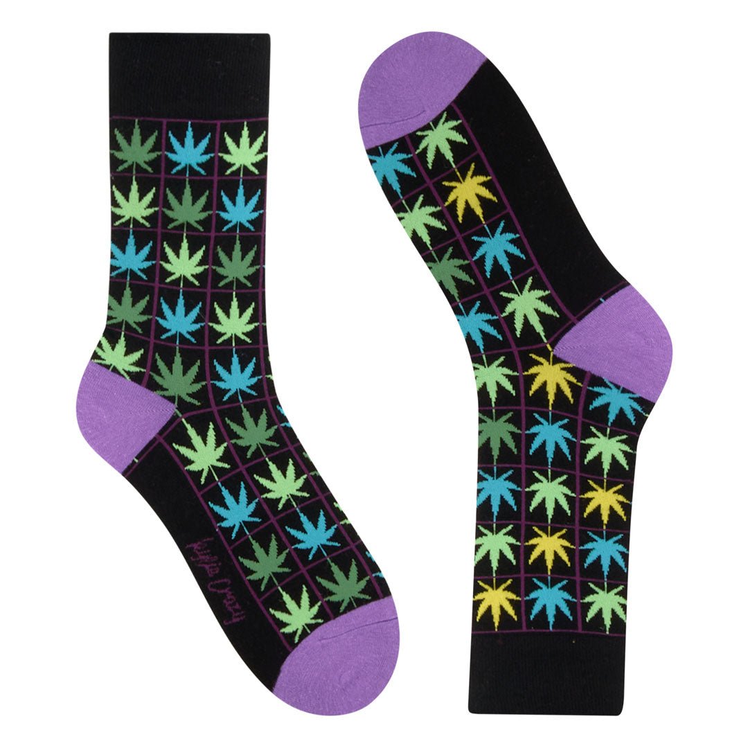 Calcetines media-caña de algodón, originales y divertidos, "Cannabis"-Kylie Crazy