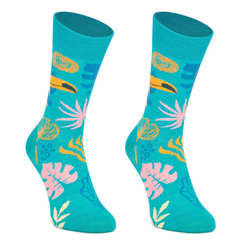Calcetines media-caña de algodón, originales y divertidos, "Tropical dia"-Kylie Crazy