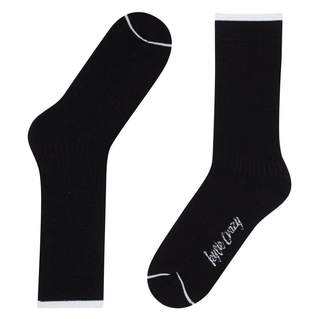 Calcetines media-caña negros de algodón con acolchado especial en la planta "pies delicados"-Kylie Crazy