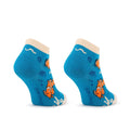 Calcetines tobilleros de algodón, divertidos y originales en tonos azul y naranja. Pez Payaso-Kylie Crazy