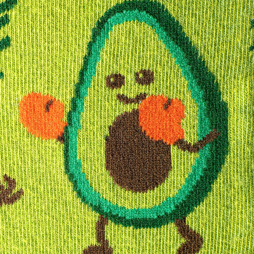 Calcetines tobilleros de algodón, divertidos y originales en tonos verdes. Aguacate-Kylie Crazy