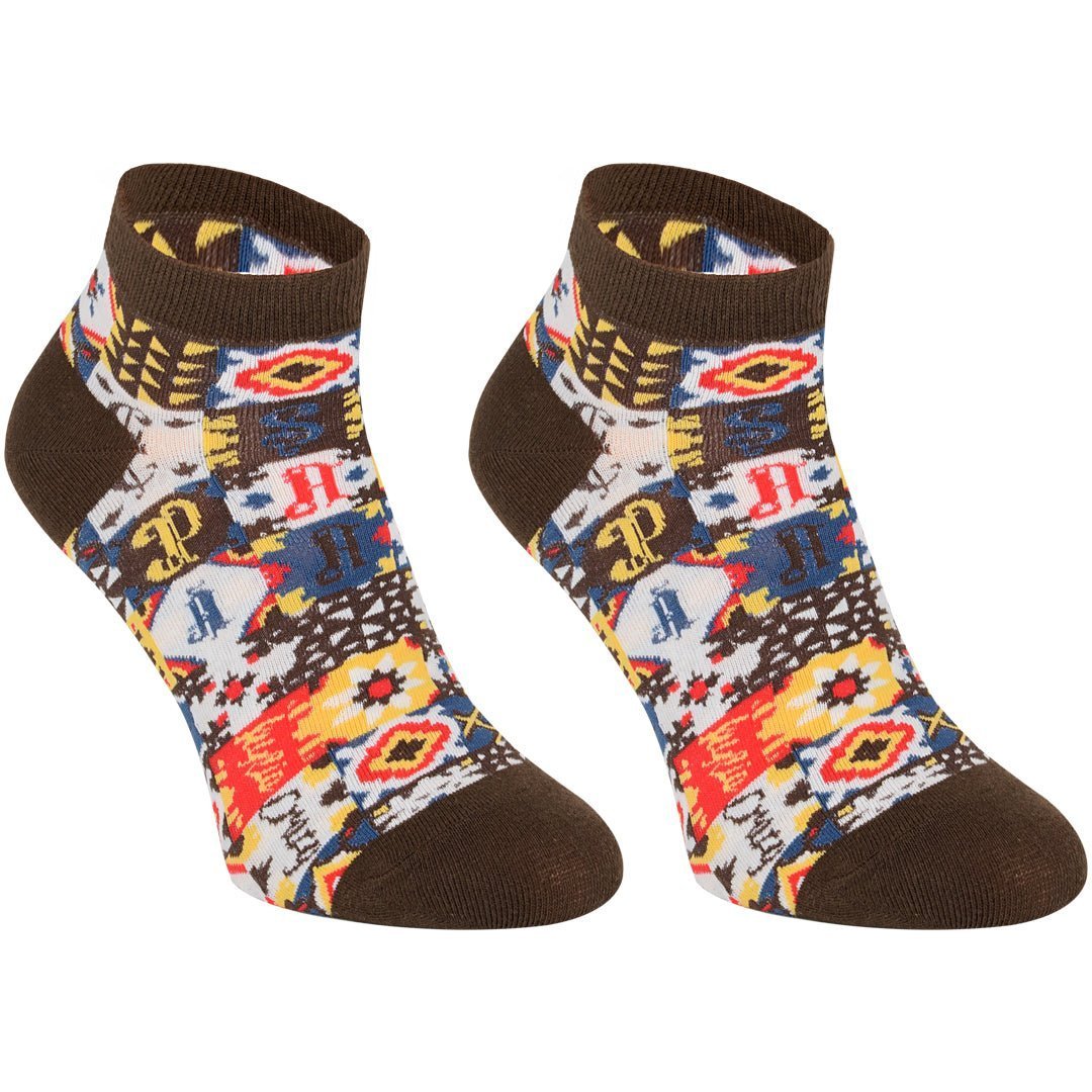 Calcetines tobilleros de algodón, divertidos y originales multicolor. Mosaico España-Kylie Crazy