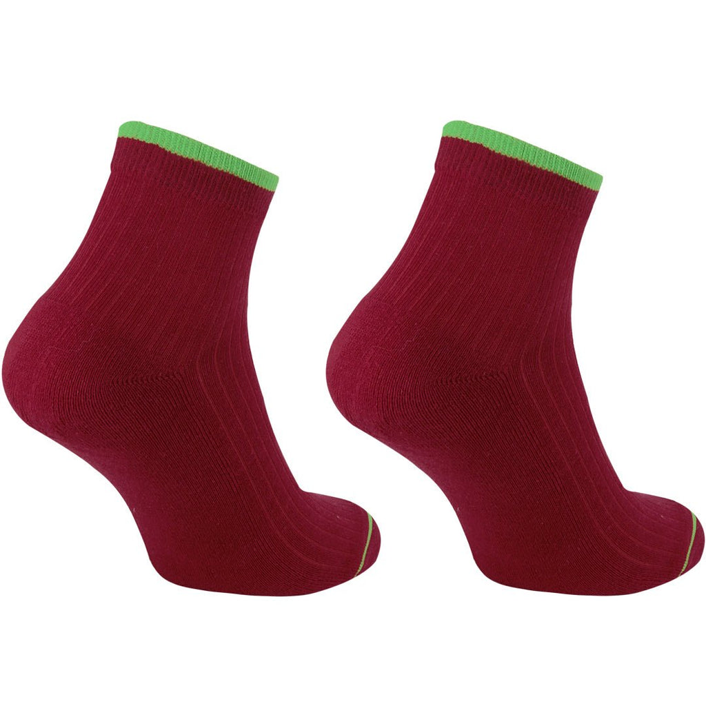 Calcetines tobilleros "pies delicados" color rojo de algodón con acolchado superior en la planta-Kylie Crazy