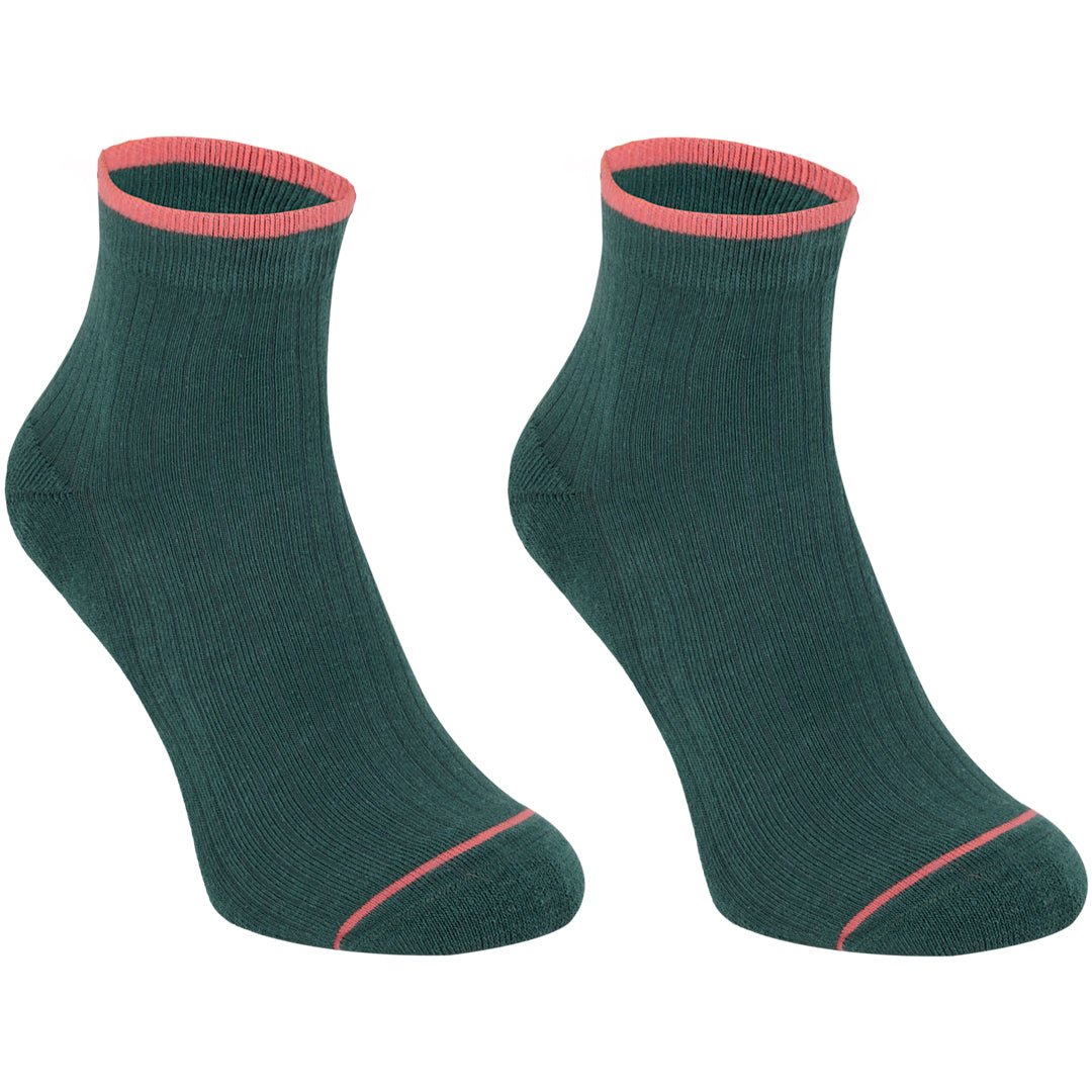 Calcetines tobilleros "pies delicados" color verde de algodón con acolchado superior en la planta-Kylie Crazy