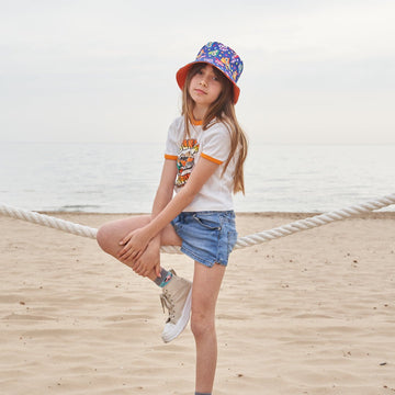 Gorro de pescador para niño, reversible, bicolor y secado rápido. "Búhos"-Kylie Crazy
